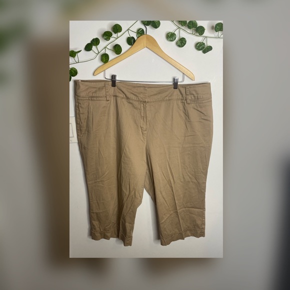 Atelier Women's Plus Size Khaki Capris - Picture 1 of 4